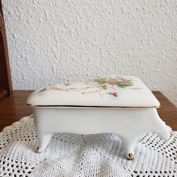 #Vtg Italy Firenze Handpainted Perugina Porcelain Grandpiano Jewelry Trinket Box - Picture 11 of 12